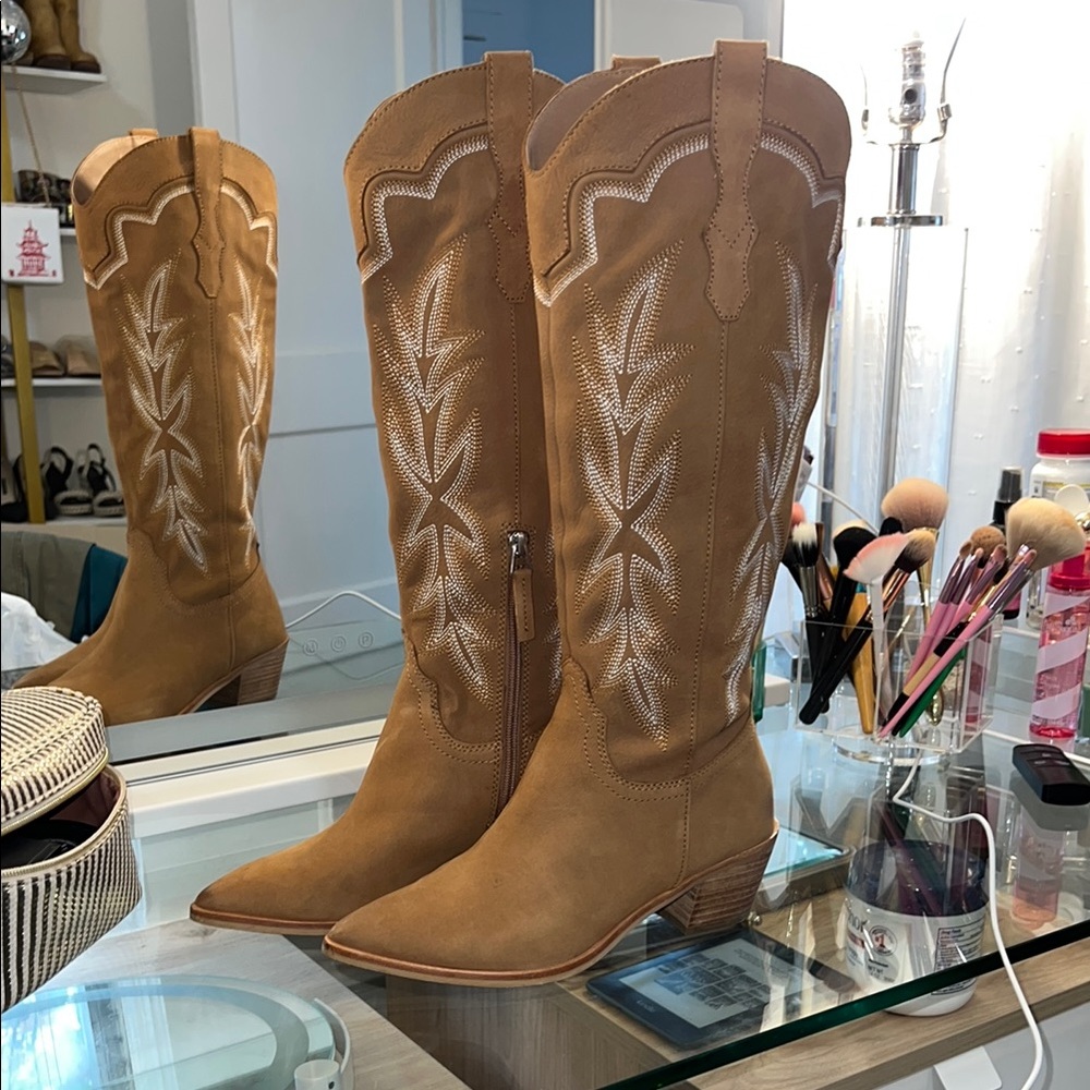 Dolce Vita Tall Cowboy Boots Zip Up
